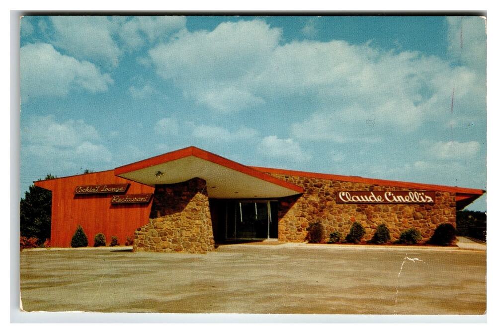 Claude Cinelli's Sky Lounge Pennsauken NJ Route 38 Mid-Century Postcard